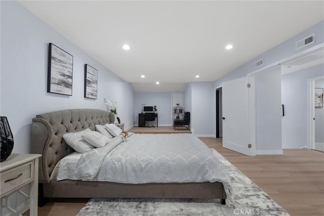 bedroom featuring light hardwood / wood-style flooring