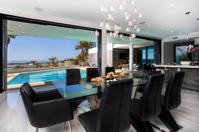 1095 Hoover St, Carlsbad, CA 92008 - dining area featuring expansive windows and recessed lighting