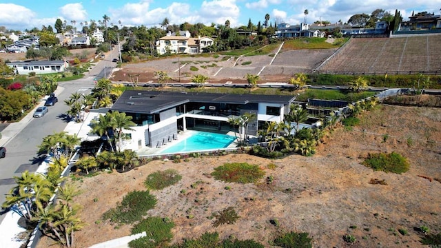 1095 Hoover St, Carlsbad, CA 92008 - aerial perspective of suburban area with a pool