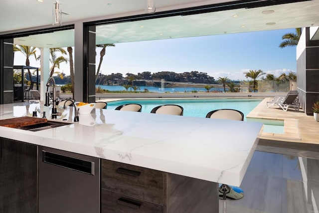1095 Hoover St, Carlsbad, CA 92008 - view of pool with a water view and a sink