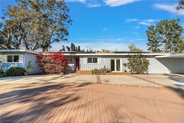 single story home with french doors