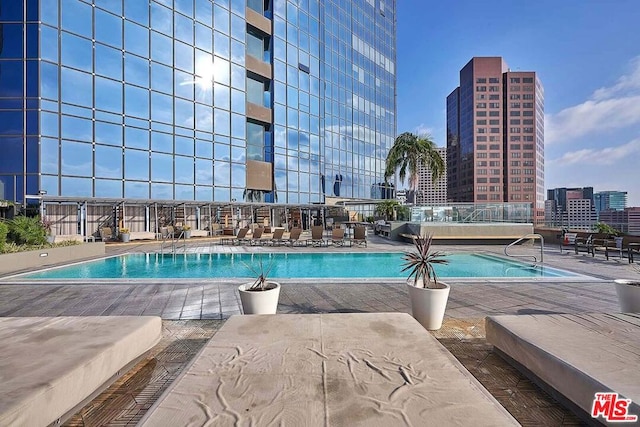 view of pool with a patio area