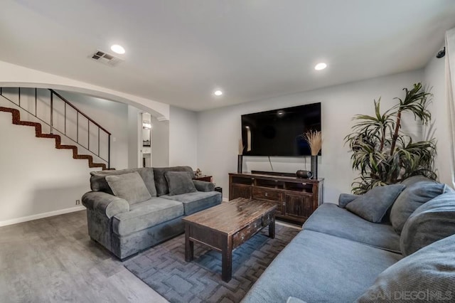 living room featuring hardwood / wood-style floors