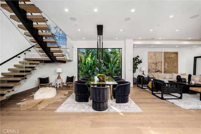 living room featuring light hardwood / wood-style floors