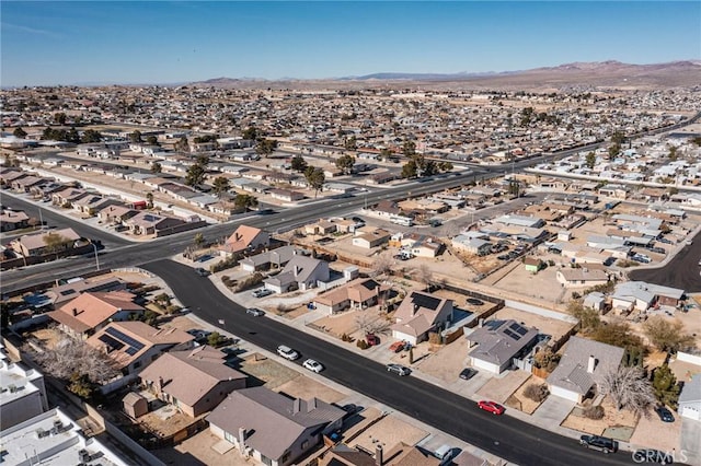 bird's eye view with a mountain view