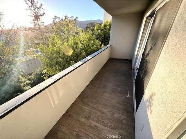 balcony with a mountain view