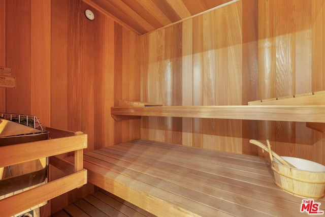 view of sauna