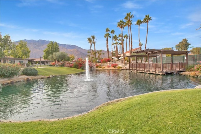 property view of water featuring a mountain view