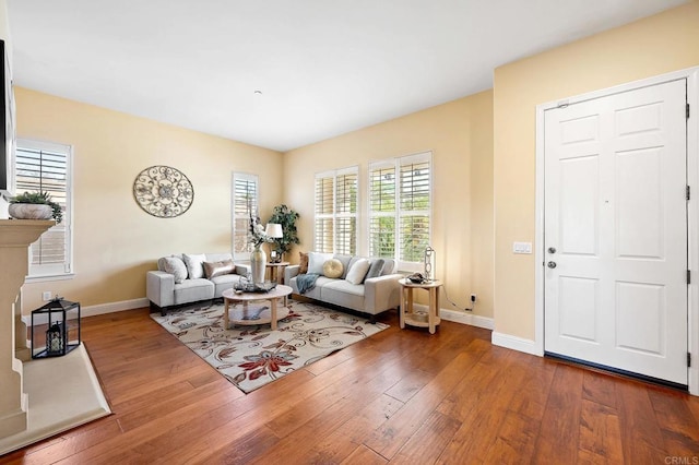 living room featuring hardwood / wood-style flooring