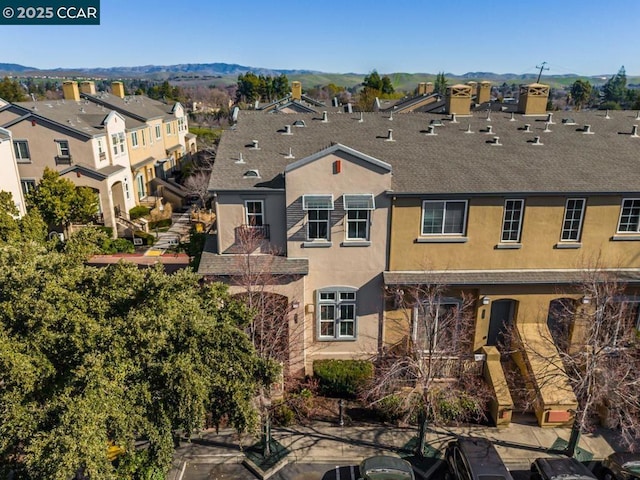 bird's eye view featuring a mountain view