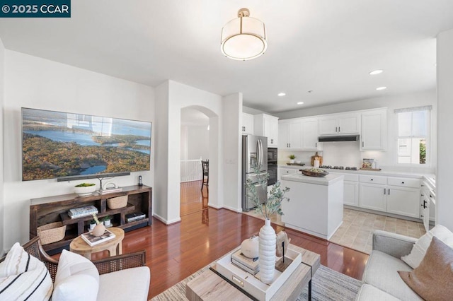 living room featuring light hardwood / wood-style floors