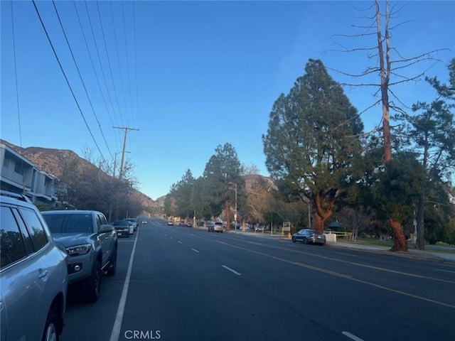 view of road with a mountain view