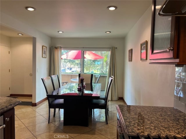 view of tiled dining space