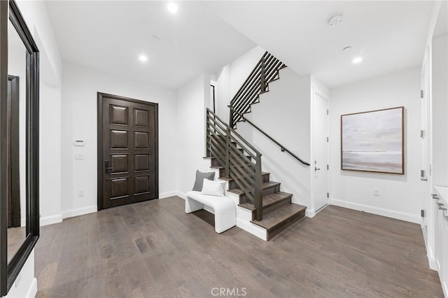 entryway featuring dark hardwood / wood-style flooring