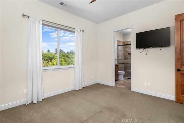 325 Red Oak Way, Arroyo Grande, CA 93420 - unfurnished bedroom featuring carpet, baseboards, connected bathroom, and ceiling fan