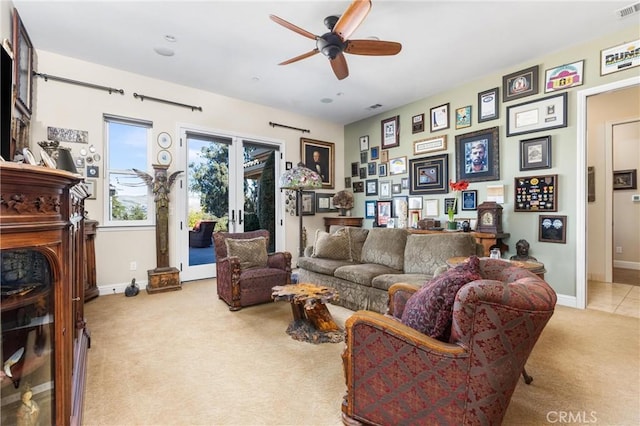 325 Red Oak Way, Arroyo Grande, CA 93420 - living area featuring carpet and ceiling fan