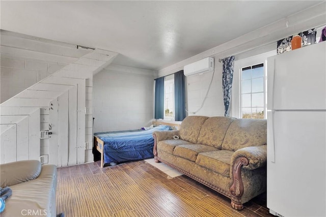 living room featuring a wall unit AC