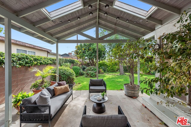 view of patio featuring an outdoor hangout area