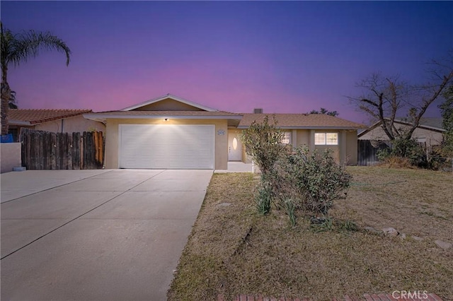 ranch-style house with a garage