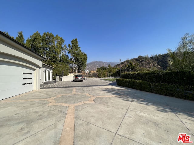 view of road with a mountain view