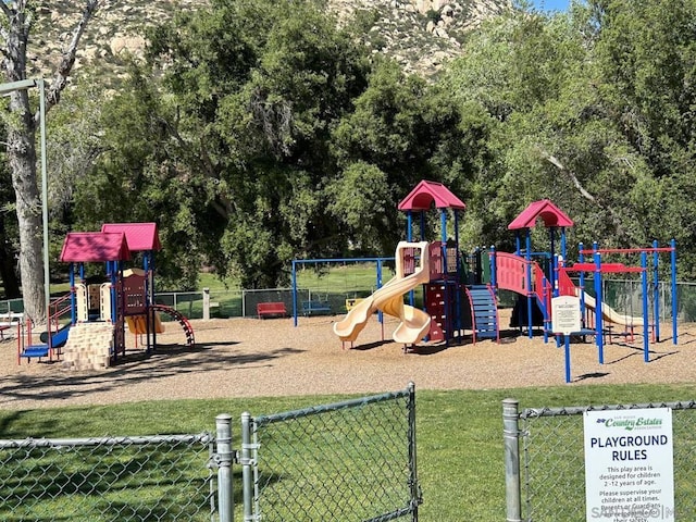 view of play area with a lawn