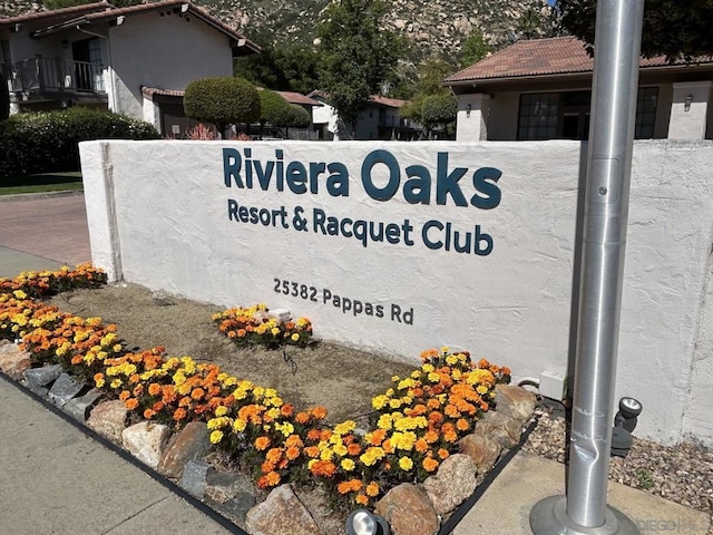 view of community sign