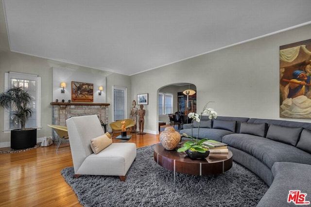 living room featuring hardwood / wood-style flooring