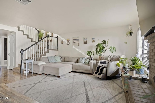 living room featuring hardwood / wood-style floors