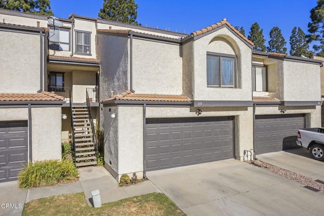 view of property featuring a garage