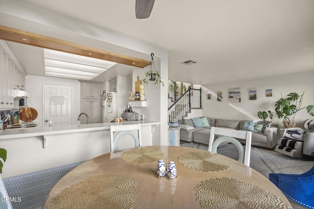 dining area with sink