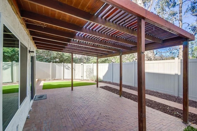 view of patio with a pergola