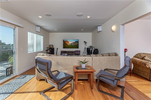 living room featuring hardwood / wood-style flooring