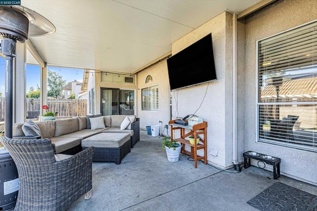 view of patio with an outdoor living space