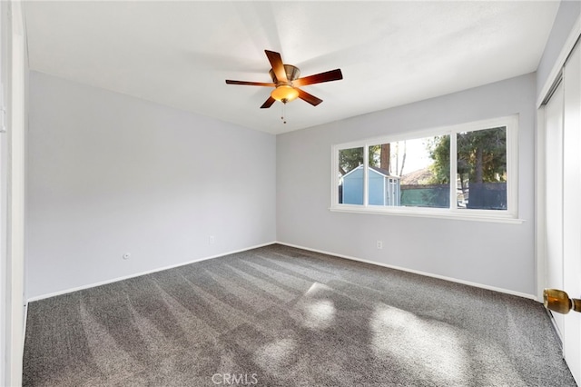 unfurnished room with ceiling fan