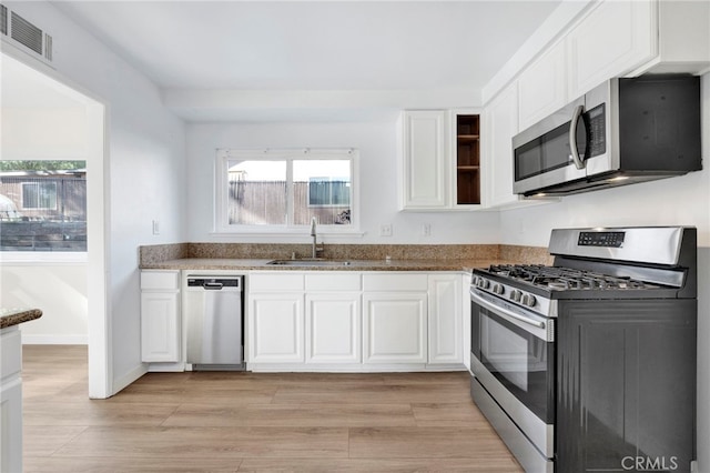 kitchen featuring white cabinetry, appliances with stainless steel finishes, and sink