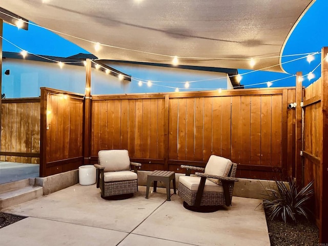 view of patio featuring an outdoor living space