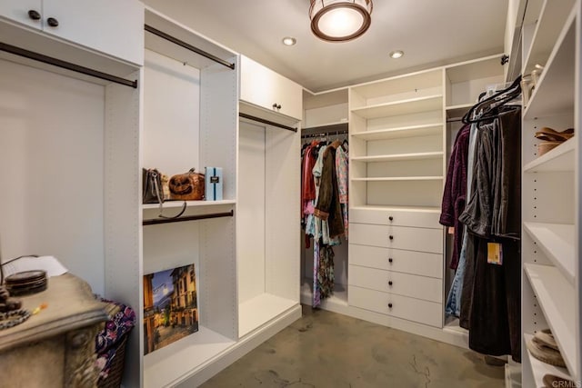 view of walk in closet