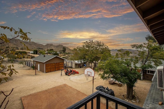 exterior space with a mountain view