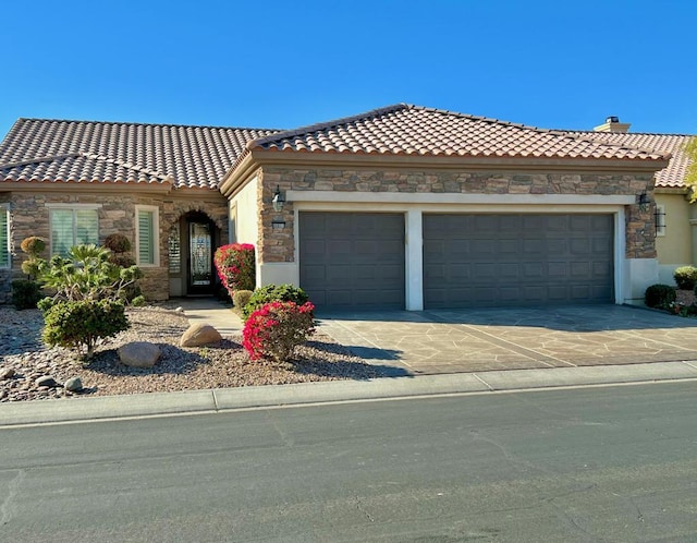 view of front of house with a garage