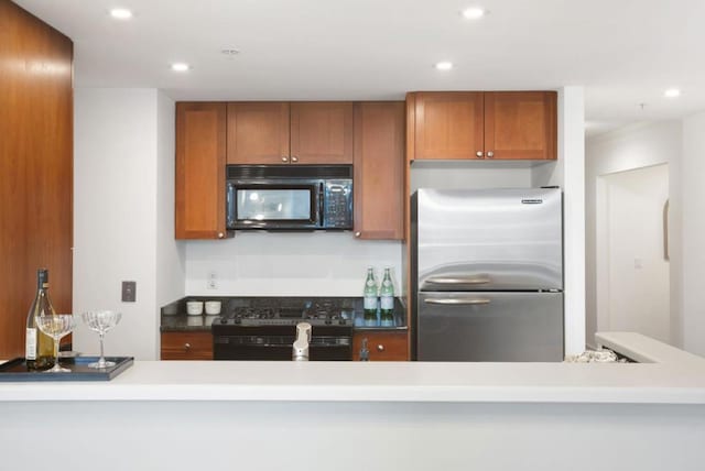 kitchen featuring black appliances