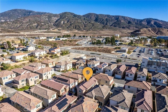 bird's eye view with a mountain view