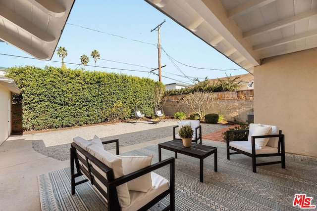 view of patio / terrace with an outdoor living space