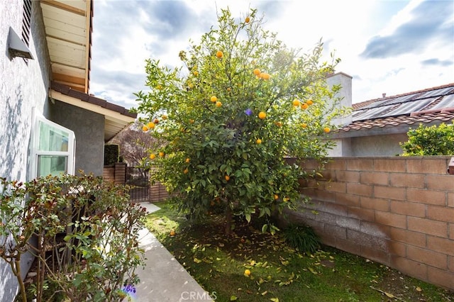 view of yard with fence and a gate