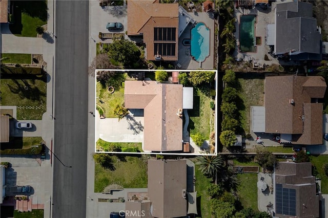 aerial view with a residential view