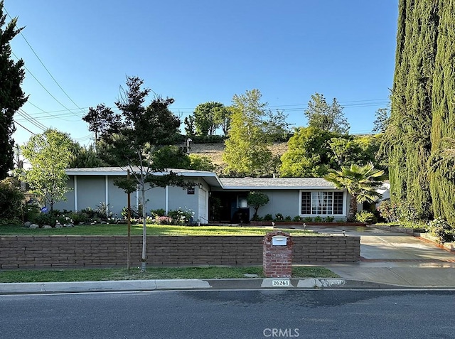 view of single story home