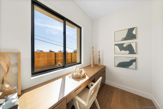 interior space with hardwood / wood-style floors