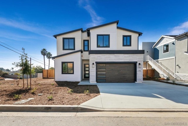 view of front of house with a garage