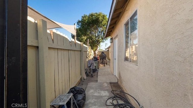 view of home's exterior with a patio area