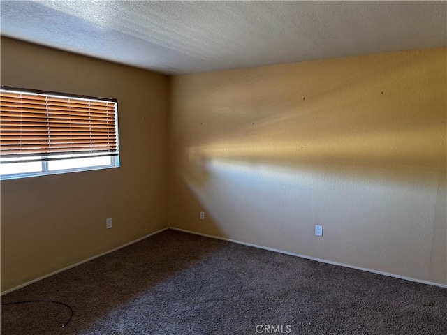 empty room featuring carpet floors and a textured ceiling