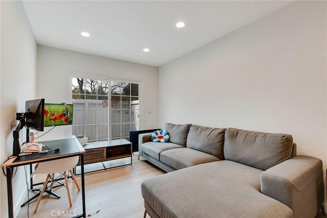 living room featuring light hardwood / wood-style flooring